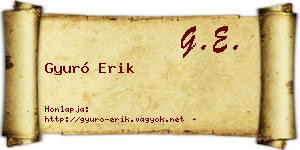 Gyuró Erik névjegykártya